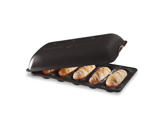 Emile henry kerámia mini baguette sütőforma (antracit)